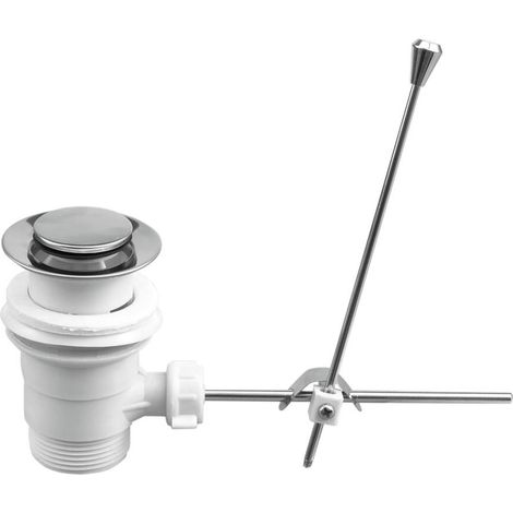 Bouchon automatique, garniture de vidage chromée 1 1/4" avec tige de traction