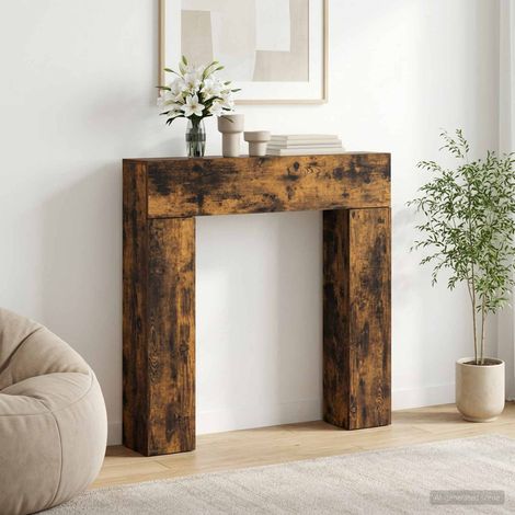 vidaXL Cornice per camino Rovere Fumo 102 x 18 x 100,5 cm
