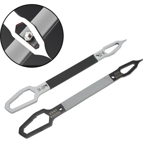 Jeu de 2 clés universelles multifonctionnelles à deux extrémités, de diamètre 6-24 mm et de formes variées. (1/5)
