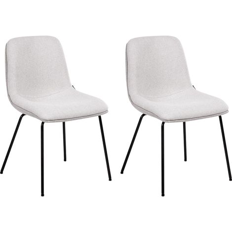 Set di 2 sedie da pranzo senza braccioli Tappezzeria grigio chiaro Lorida