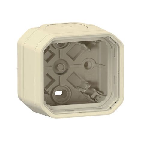 Legrand 069863L Caja de superficie con 2 tomas de membrana, 1 entrada y 1 toma, color arena Plexo