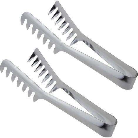 2 Stück Spaghettizangen aus Rostfreiem Edelstahl Antihaftbeschichtet 0,8mm Leicht zu Reinigen für Partys und Picknick im Freien (1/5)