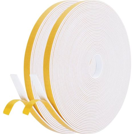 Flintronic Joint Fenetre Isolation Anti Froid, Joint Isolation pour Porte Fenêtre autocollante pour portes, Joint Fenêtre Isolation du bruit, Joint de fenêtre Joint en Mousse(10mm x 6mm x 10M, Blanc) (1/5)
