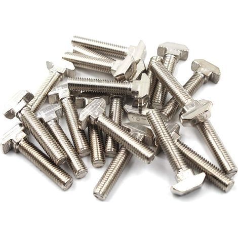 2020 T Boulon de vis Boulon Outil de fermeture pour T-slotted Aluminium Profilé en acier carbone M5x25 (Pack de 30) (1/5)