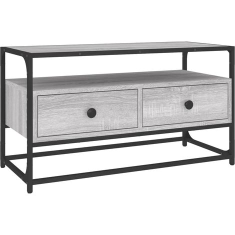 Soporte multimedia para TV estantería para televisión buffet para televisión comedor salón dormitorio sonoma 80 x 35 x 45 cm madera contrachapada gris 020028459