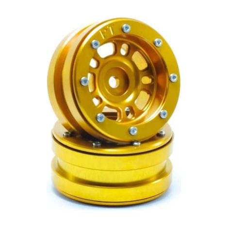 Beadlock Wheels PT- Distractor Gold/Gold 1.9