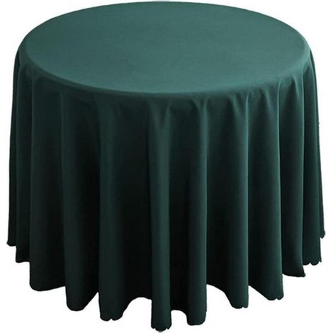 Nappe ronde 220cm Vert Foncé Polyester pour table basse & table à manger