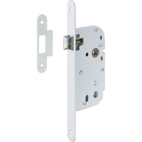 Serrure monopoint encastrée 50mm – Coffre acier 10mm – Bouts ronds – Gâche plate en acier – Carré 7mm – Installation facile (1/2)
