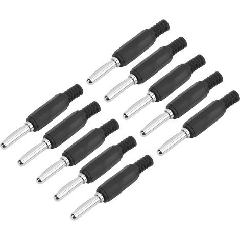 10pcs J.10023 4mm Fiche Banane Mâle en Laiton Professionnel pour Accessoires de Sécurité Noir (1/5)