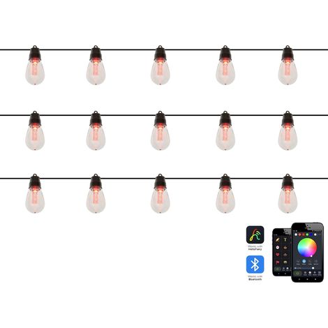 LED Gartengirlande ITILLEQ mit App Bunt