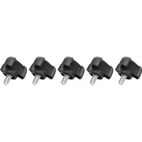 Lot de 5 écrous de serrage manuels à tête triangulaire M6-10 mm avec bouton et vis moletée (1/5)