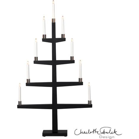 Star Trading Chandelier à 9 flammes 'Tall', grand, noir, 110cm