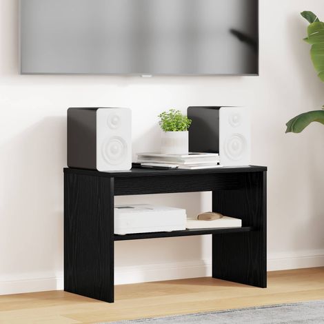 vidaXL Mobile TV Rovere Nero 60 x 30 x 40 cm Legno multistrato