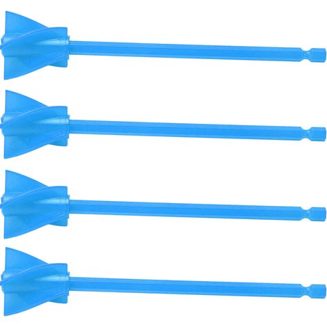 Palettes de mélangeur de résine, mélange uniforme et solide, 5 lames, fixation de perceuse à peinture réutilisable, bleu, 4 pièces