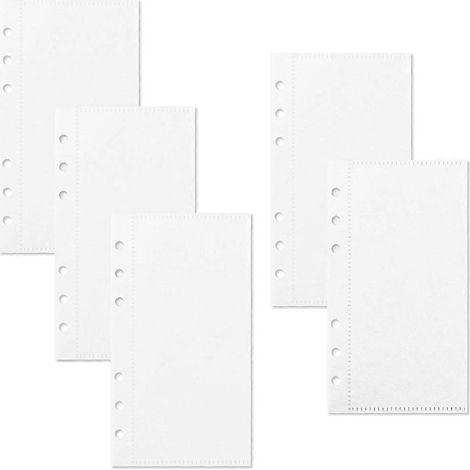 Lot de 5 pochettes de rangement remplaçables, pochettes de rangement portables, pochettes multi-usages pour classeur-White (1/3)
