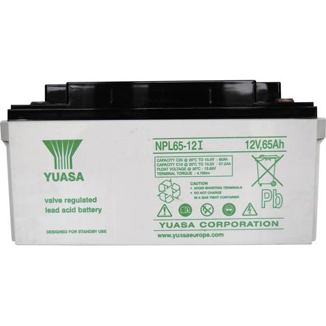 [GEBRAUCHT] B-Ware Yuasa Bleiakku Speicherbatterie 12 V 65 Ah Agm M6 Schraubanschluss Wartungsfrei