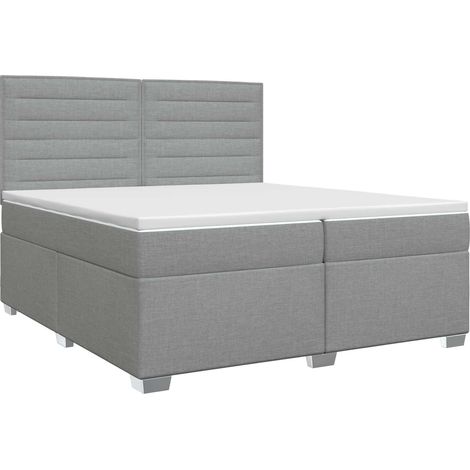 Maison Exclusive - Letto box spring con materasso Grigio Chiaro 200 x 200 cm (1/5)