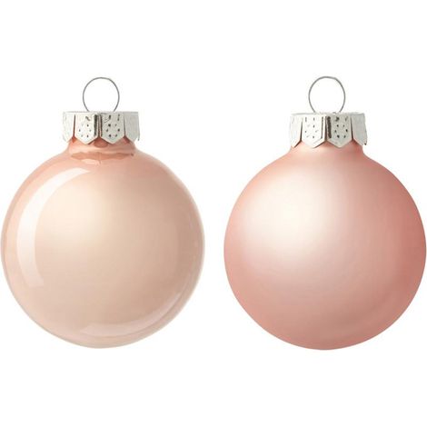 Palline in vetro per albero di natale rosa blush decorazione natalizia -10 Palline da Ø 6 cm (1/3)