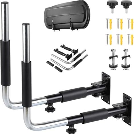 Coffres de toit réglables de 35 à 52 cm, charge maximale 50 kg, pour planches de surf, équipements sportifs (noir) (1/4)