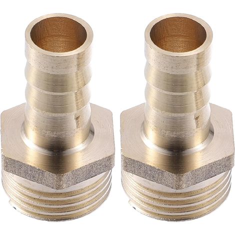 2 Pièces Raccord Cannelé Doré Laiton 1/2 BSP pour Tuyaux 23x36mm, 12mm Diamètre Extérieur, G1/2" Filetage, Connecteur Tuyau Flexible (1/5)