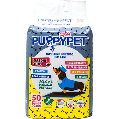 TAPPETINO PUPPY PET CM.60X60 CARBONI ATTIVI PZ.50