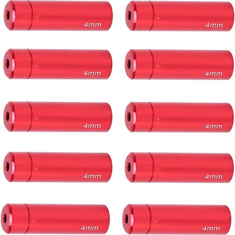 10 embouts de câble de dérailleur pour vélo, aluminium 4mm, pour VTT et vélo de route, rouge (1/5)