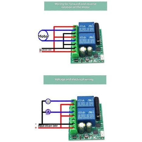 2-Kanal-Funkrelais-Empfänger mit 433-MHz-Funkfernbedienung, 6–30 V DC