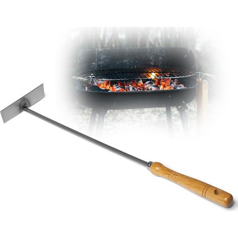 Grattoir à cendres manche bois tisonnier accessoires cheminée
