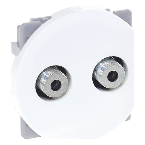 Prise Double TV multi-services Type F - mâle - COMETE Blanc