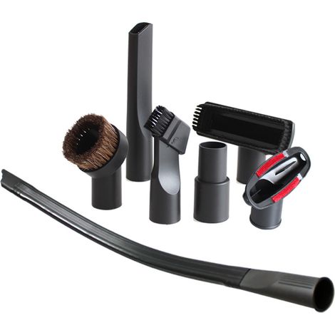 Ensemble d'accessoires pour aspirateur (7 pièces) : embout plat, tête d'aspiration, brosse ronde, tête de brosse de diamètre intérieur 32 mm/35 mm (1/5)