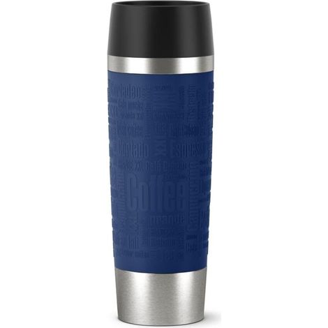Emsa 515618 Travel Mug Grande Bicchiere Termico con Chiusura Quick Press, Acciaio, Blu, 1 unità (Confezione da 1) (1/5)