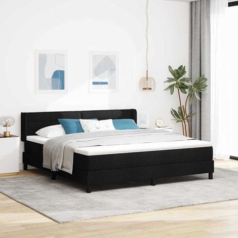 Boxspringbett mit Kopfteil Schwarz 200 x 180 cm Stoff (1/5)