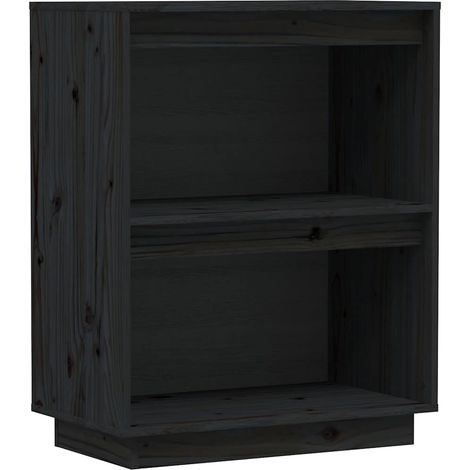 Armadio da Stoccaggio Mobile Consolle Nero 60x34x75 cm in Legno Massello di Pino DAS418892 (1/5)