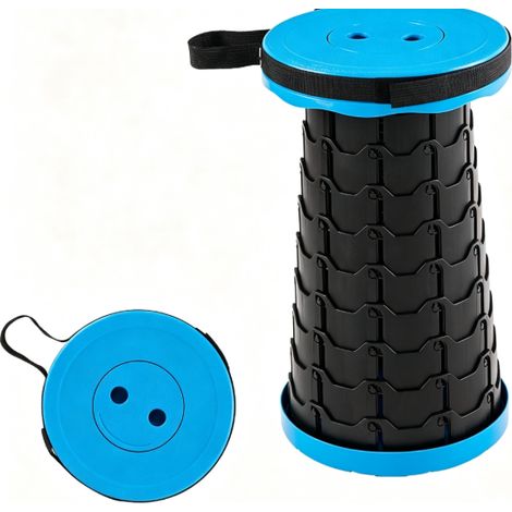 Tabouret pliant télescopique hauteur réglable 6,3‑45 cm, charge 150 kg, nylon haute résistance intérieur extérieur (1/5)
