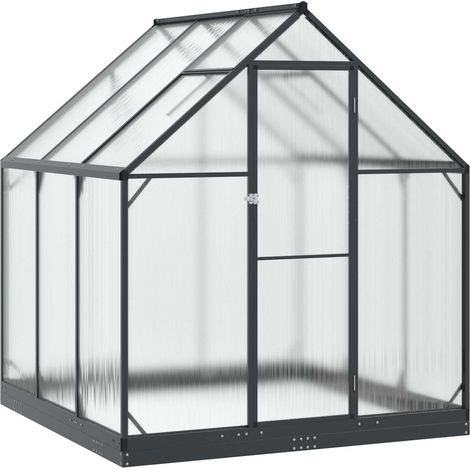 vidaXL  Garden Greenhouse  with Door Anthracite 183.5 x 183.5 x 207 cm