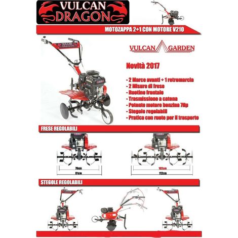 MOTOZAPPA VULCAN CON FRESA DA 80CM 80 CM MOTORE BENZINA 7HP CON RUOTE (1/2)