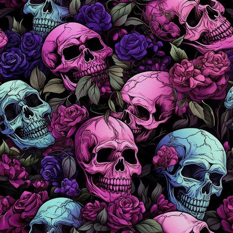 Tela decorativa para exteriores Oxford - Motivo de calavera I DX4272 (1/5)