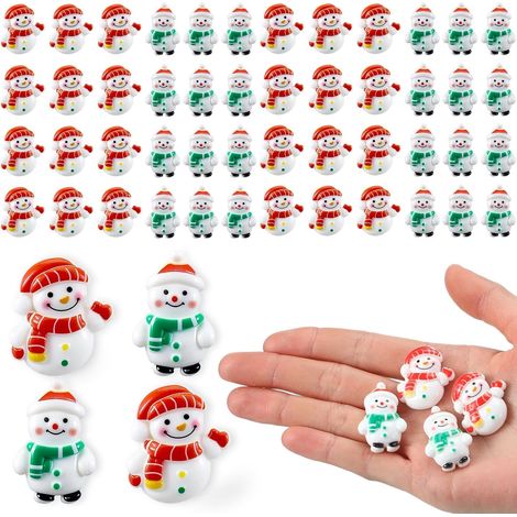 Décorations de Noël en Résine, 50 Pièces Mini Ornement Noël, Ornements Miniatures de Noëls en Résine, Figurine Noëls Résines pour Bricolage Maison Décoration (1/5)