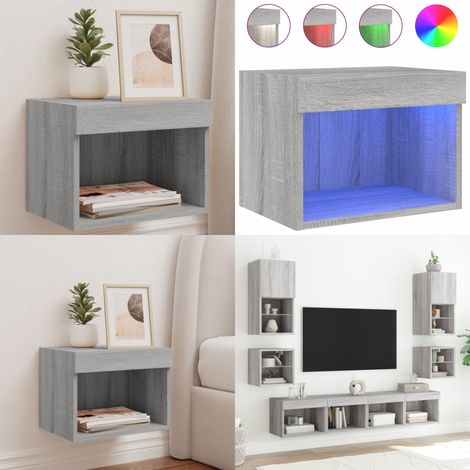Table de chevet murale avec lumières LED sonoma gris - Meuble Tv - Table De Chevet - Lampe De Chevet - Éclairage Led - Luminaire - Home & Living (1/5)