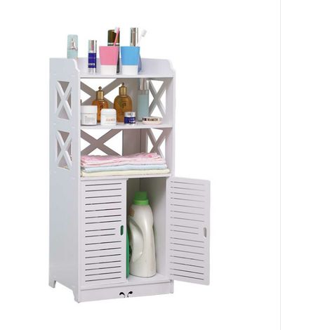 Bathroom Storage Cabinet Cupboard Tissue Rack ToiletCupboard Shelf Unit Drawer (1/5)