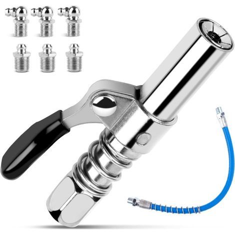 Fettpumpendüse G, mit 30 cm Schlauch, Schnellanschlussdüse, Fettpumpen-Set für Schmiernippel, Einhand-Fettpumpe für alle Arten von Fettpumpen (1/5)
