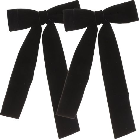 2 Pieces Velvet Knot Hair Clips Gts112, Black (1/5)