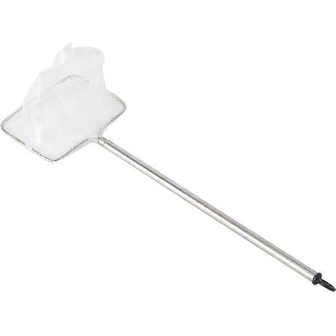 Aquarium épuisette maille fine, manche en acier inoxydable extensible solide, sécurité pour pêche petits poissons et crevettes - Blanc, taille S