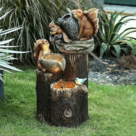 Fontaine de jardin canard solaireStatue décorative en résineÉclairage LEDDimensions 15 cm x 10 cmPour bassin ou patio (1/5)