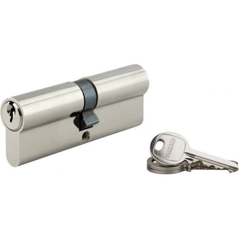 Thirard – Cylindre de serrure 45 x 45 mm – 3 clés en acier nickelé – Mécanisme à 5 goupilles – Panneton anti-arrachement – Vis de 45 mm (1/3)