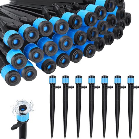 100pcs Goutteurs d'irrigation réglables, asperseurs 360°, pour tuyau 1/4 pouce, kit de jardinage, arrosage automatique (1/5)