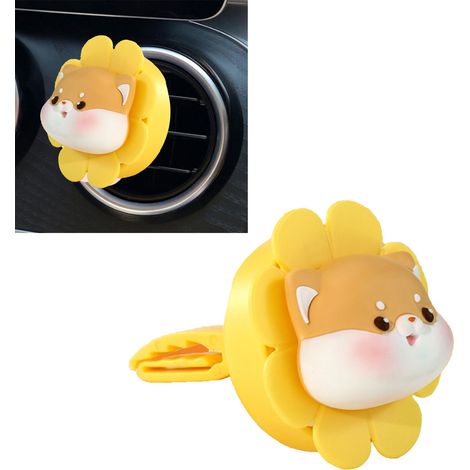 Auto-Lufterfrischer-Diffusor, niedlicher rotierender Blumenventilator, Lüftungsschlitzclip, Auto-Innenausstattung, Shiba-Inu-Muster (1/5)