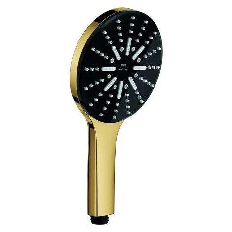 GROHE douchette à main Rainshower Aqua Pure 101676, 3 jets, changement de jet par bouton-poussoir, débit maximal à 3 bar : 8.5 l/min, cool sunrise, 101676GL00