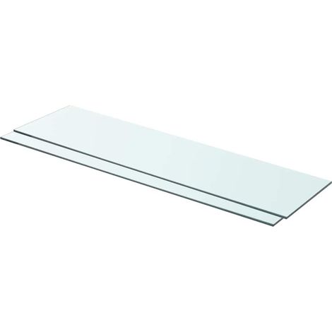 2 pcs Panneaux d'étagère, Tablettes Murale, Meubles de rangement Verre Transparent 80 x 20 cm MAE3876 (1/3)