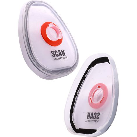 Scan AD7501 Twin Half Mask P3 Particle Filter Cartridge Adaptor Pack of 2